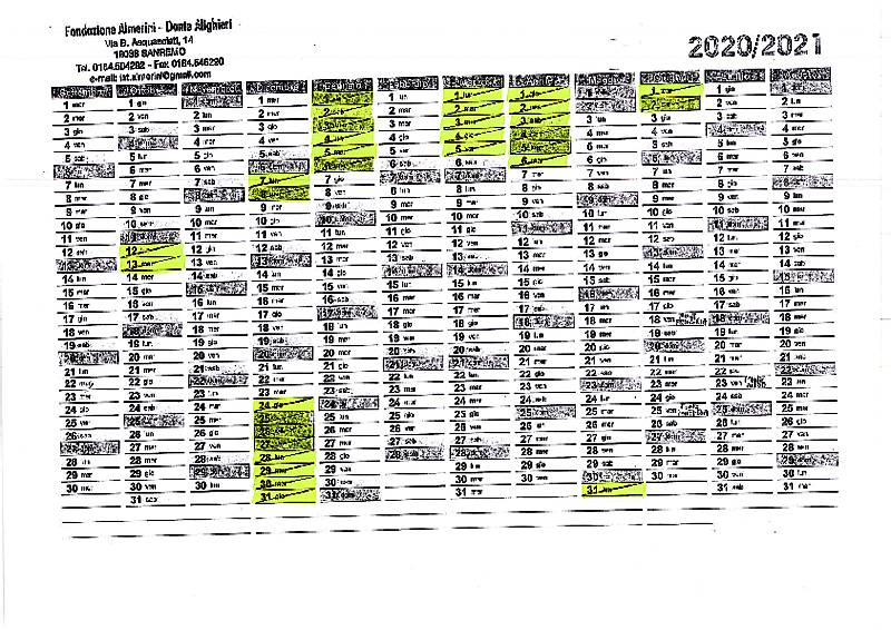 Calendario Scolastico